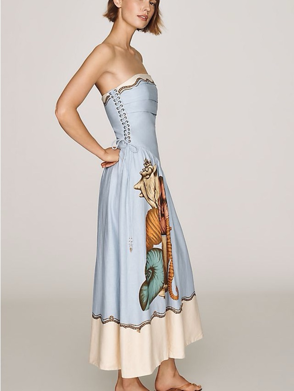 Anthropologie Farm Rio Souvenir Strapless Midi Dress Sz M NWT - Picture 2 of 9